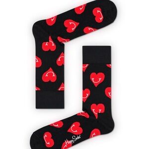 ❤️ Happy Socks Smiling Dog Crew Socks Size M NWT